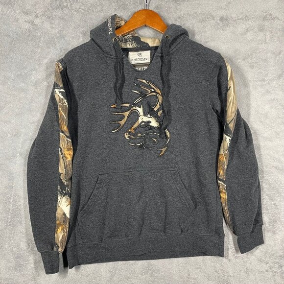 Legendary Whitetails Hoodie Mens Medium Grey Camo Pullover Hunting Deer - Picture 1 of 9